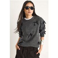 Strickpullover mit Schleifen-Details