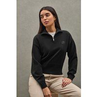 Minimalistischer Baumwollpullover mit Reißverschluss