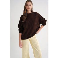 Relaxed-Fit Zopfstrick-Pullover