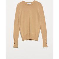 Schmaler Rippstrick-Pullover mit Rundhalsausschnitt
