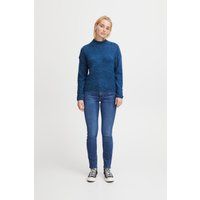 Gebürsteter Strickpullover mit Stehkragen