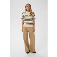 Gestreiftes Strick-Poloshirt mit geradem Schnitt