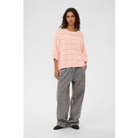 Gestreifter Boxy-Strickpullover
