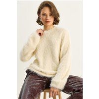 Kuscheliger Struktur-Strickpullover in Flausch-Optik