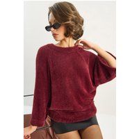 Flauschiger Strickpullover mit Struktur