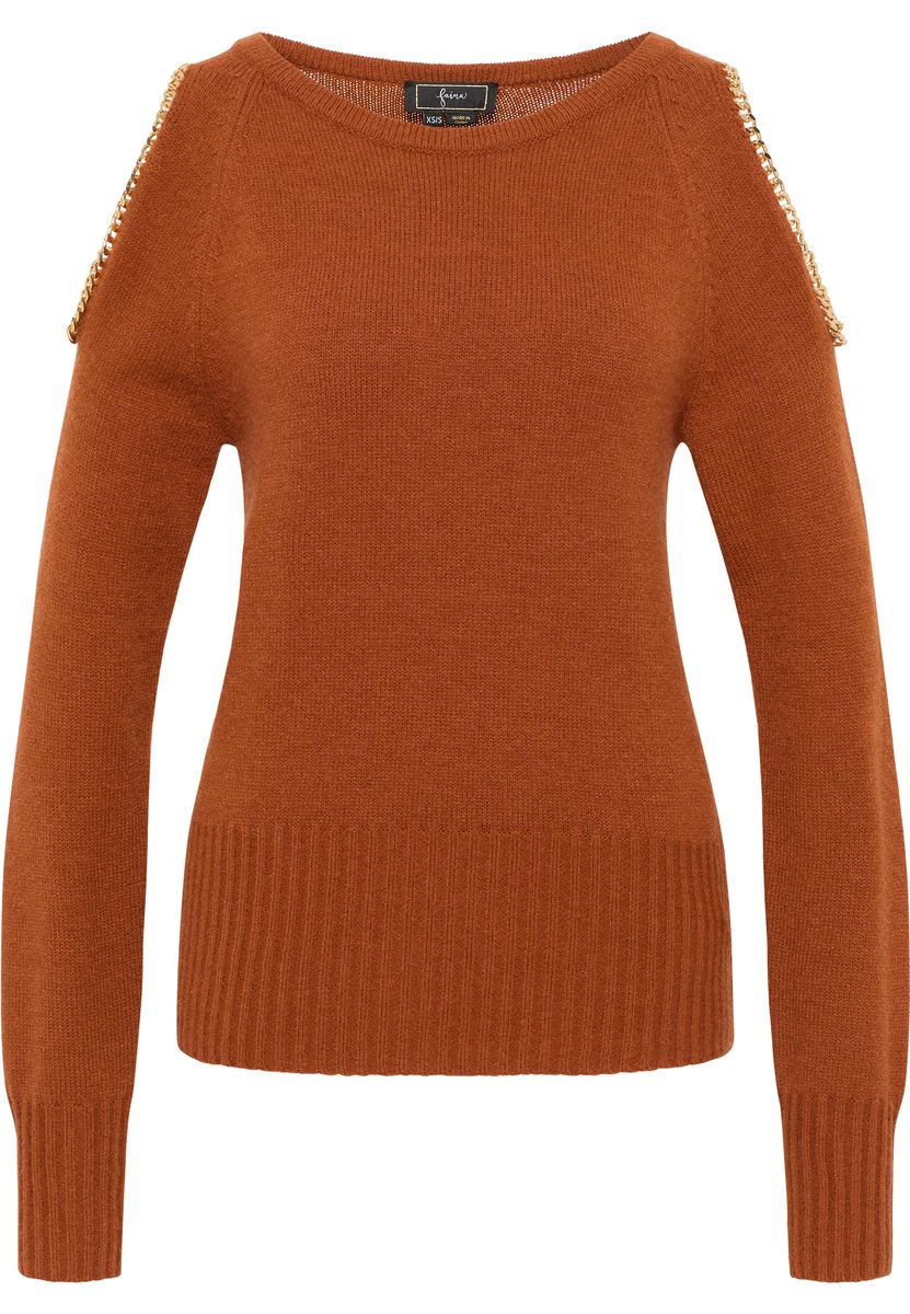 Strickpullover mit Cut-outs und Goldketten
