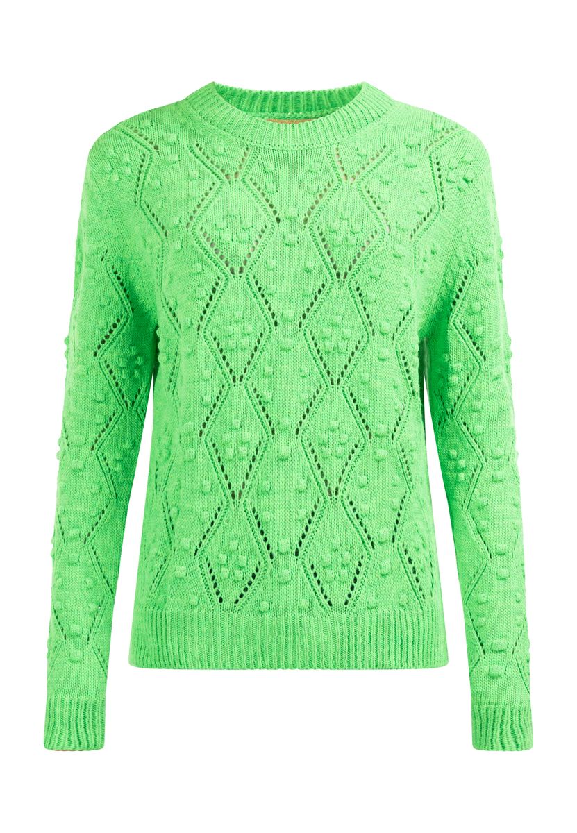 Strukturierter Strickpullover mit Rautenmuster