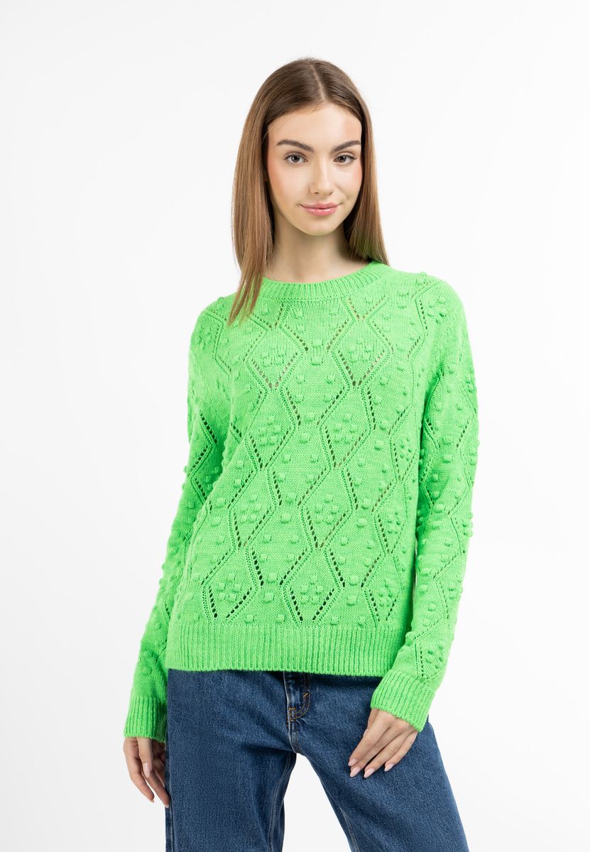 Strukturierter Strickpullover mit Rautenmuster