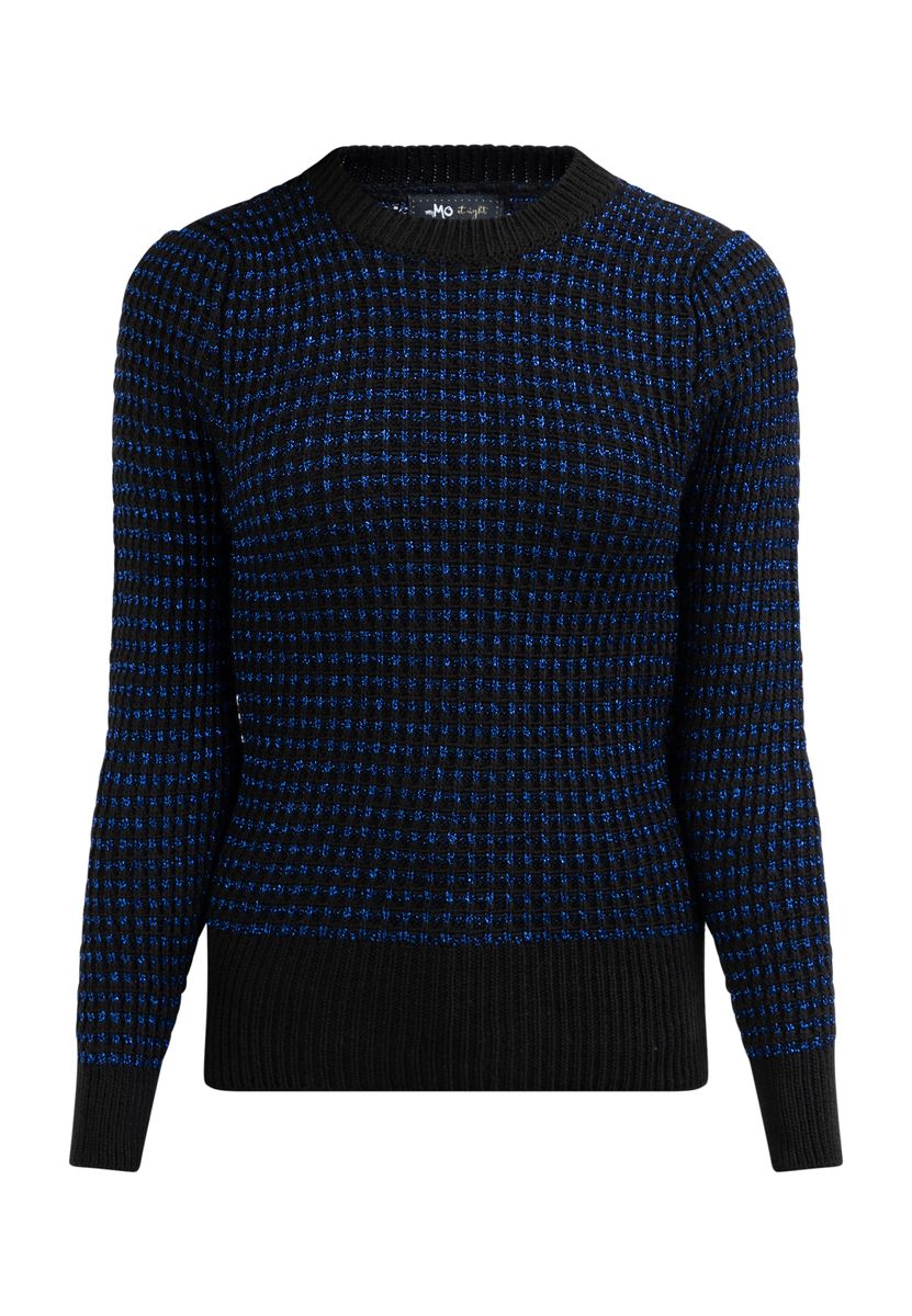 Funkelnder Waffelstrick Festtags-Pullover