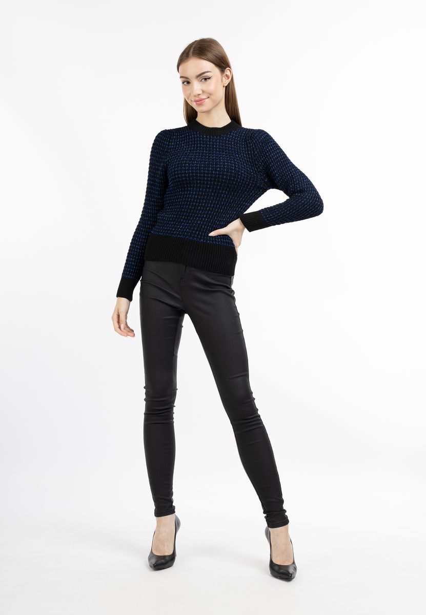Funkelnder Waffelstrick Festtags-Pullover