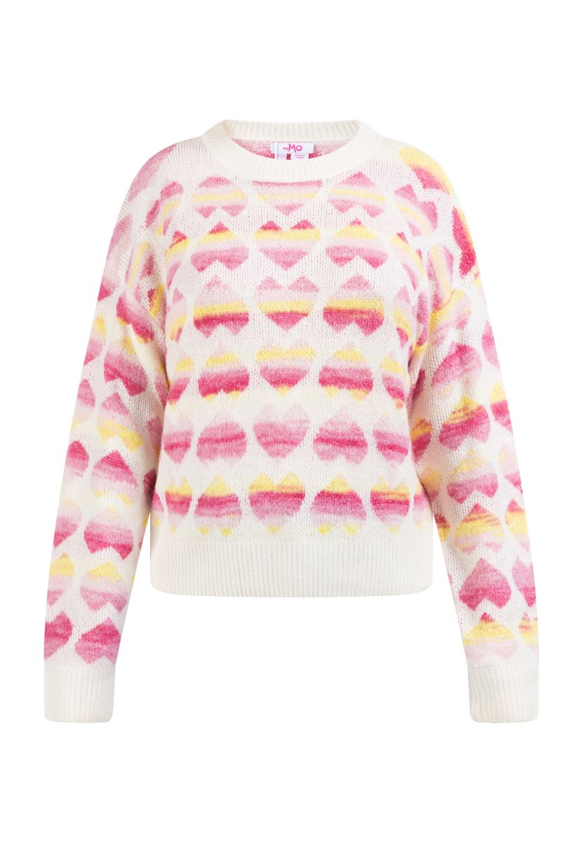 Weicher Strickpullover mit Herzmuster