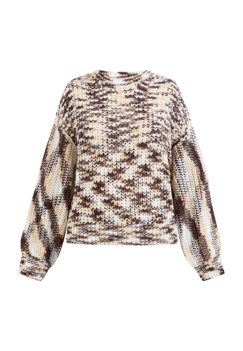 Grobstrickpullover mit Space-Dye-Muster