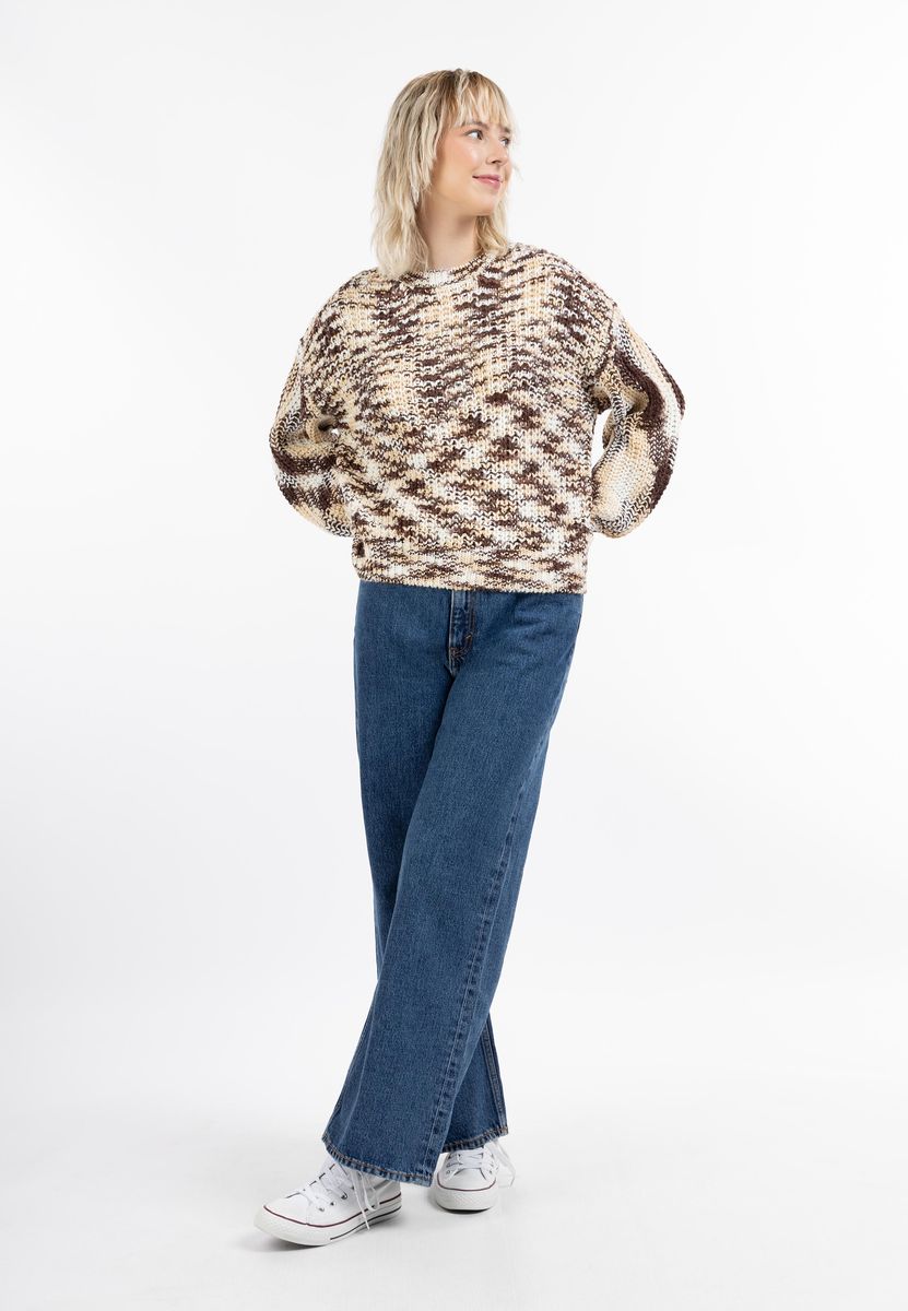 Grobstrickpullover mit Space-Dye-Muster
