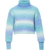 Gerippter Ombré Crop-Rollkragenpullover