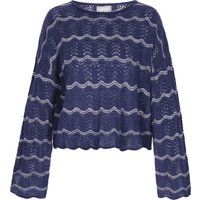 Ajour-Strickpullover mit Wellenmuster