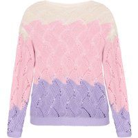 Strickpullover mit wellenförmigem Ajour-Muster