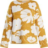 Lockerer Strickpullover mit Blumenmuster