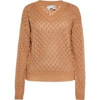 V-Ausschnitt Strickpullover mit Rautenmuster