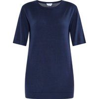 Kurzärmeliger Feinstrickpullover mit Rundhalsausschnitt