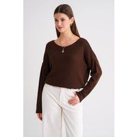 Oversized Strickpullover mit Bootsausschnitt