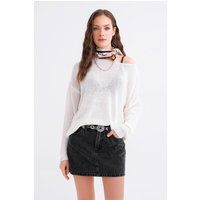 Oversized Strickpullover mit Bootsausschnitt
