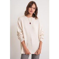 Oversized Rundhals-Rippstrickpullover