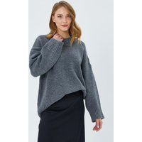 Übergroßer Strukturstrickpullover mit Rundhalsausschnitt