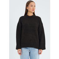 Oversize-Rippstrickpullover mit Rundhalsausschnitt