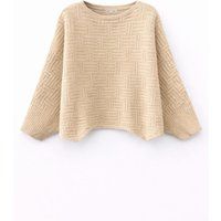 Oversized-Strukturpullover mit Rundhalsausschnitt