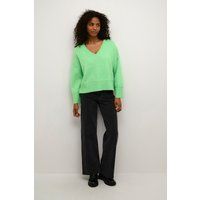 Baggy Strickpullover mit V-Ausschnitt
