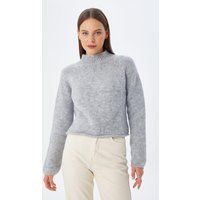 Kurzer Strickpullover mit Stehkragen