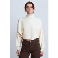 Oversized verkürzter Stehkragenpullover