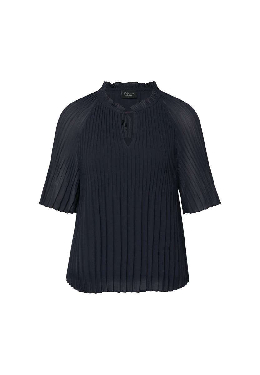Plissee-Bluse mit Schluppe