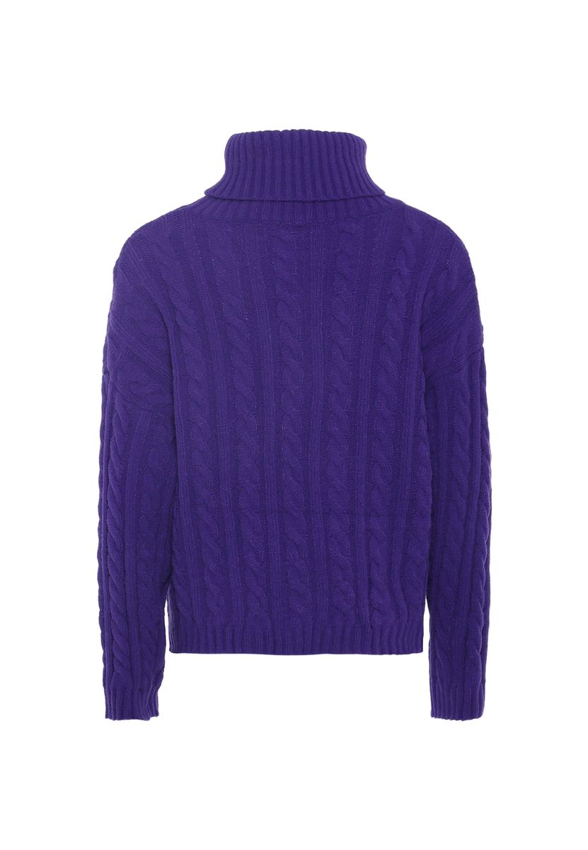 Klassischer Zopfstrick-Rollkragenpullover