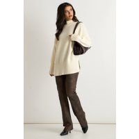 Oversize-Strickpullover mit Stehkragen