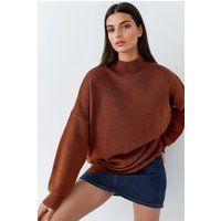 Oversized-Strickpullover mit Stehkragen