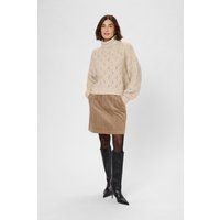 Oversize-Rollkragenpullover mit Lochstrick