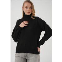 Übergroßer gerippter Rollkragenpullover