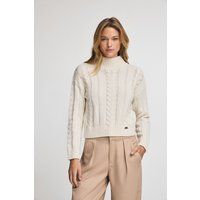 Grobstrickpullover mit Stehkragen