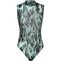 Transparenter Body mit Flammen-Print