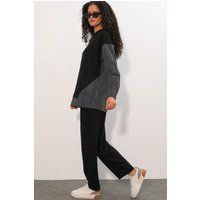 Gestreiftes Zweiteiler-Set im Lagen-Look