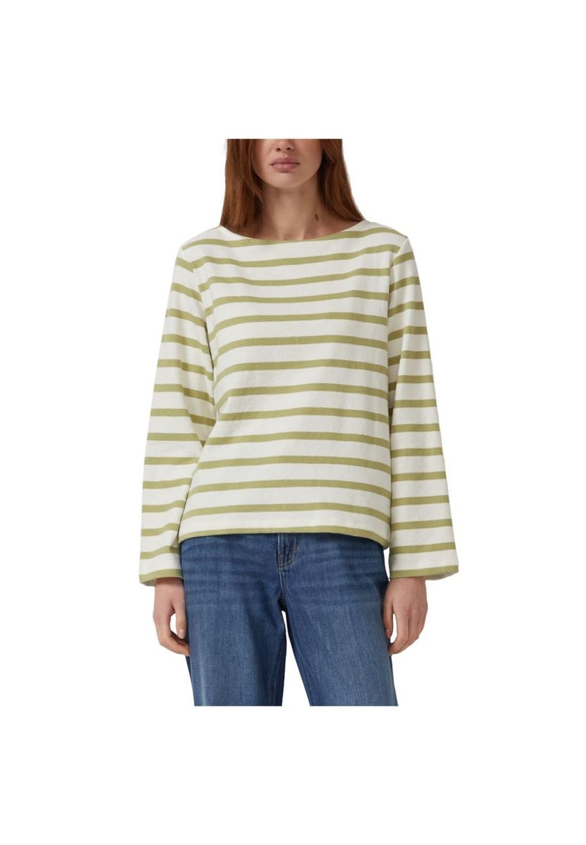 Gestreiftes Sweatshirt mit U-Boot-Ausschnitt