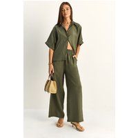 Entspanntes Leinen-Look Set mit Weiter Hose