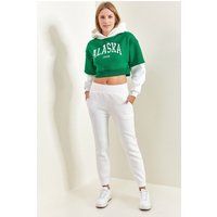 Cropped Layered Hoodie und Jogger
