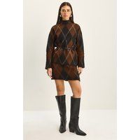 Argyle-Strickset aus Pullover und Rock
