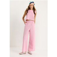 Ärmellose Bluse und Weite Hose Set