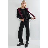 Set aus Sweatshirt und Weitbeinhose mit Seitenstreifen