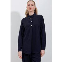 Texturiertes Hemd und weite Hose Set