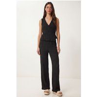 Strukturiertes Set aus Wickeloberteil und weiter Hose