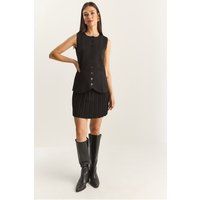 Set aus Long-Weste und Falten-Mini